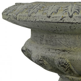 Fluted Urn Low 28cm Verdigris Effect