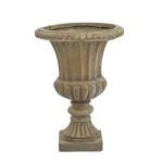 Fluted Urn Medium 49cm Weathered Dark Stone Effect