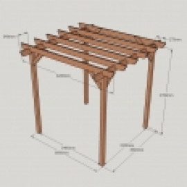 Garden Pergola - Sculpted Rafter End - 4 Post