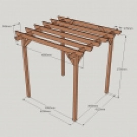 Garden Pergola - Sculpted Rafter End - 4 Post