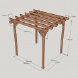 Garden Pergola - Sculpted Rafter End - 4 Post