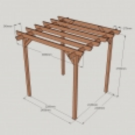 Garden Pergola - Sculpted Rafter End - 4 Post