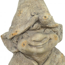 Gnome Standing 50cm Weathered Dark Stone Effect