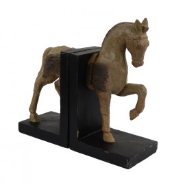 Horse Bookends Carved Wood Effect