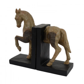 Horse Bookends Carved Wood Effect