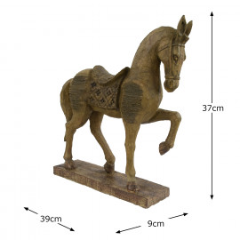 Horse Carved Wood Effect
