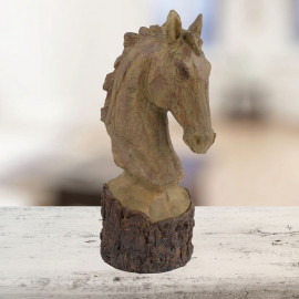 Horse Head Carved Wood Effect
