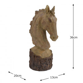 Horse Head Carved Wood Effect