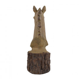 Horse Head Carved Wood Effect