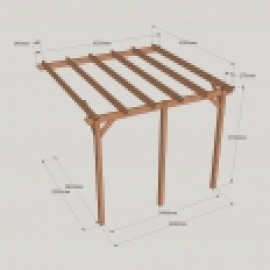 Lean to Garden Pergola - 3 Posts