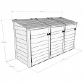 Morcott triple wheelie bin storage unit