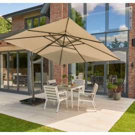 Norfolk 3m Kit Square Royce Ambassador Cantilever Parasol with 90kg Wheeled Base & Cover Offer