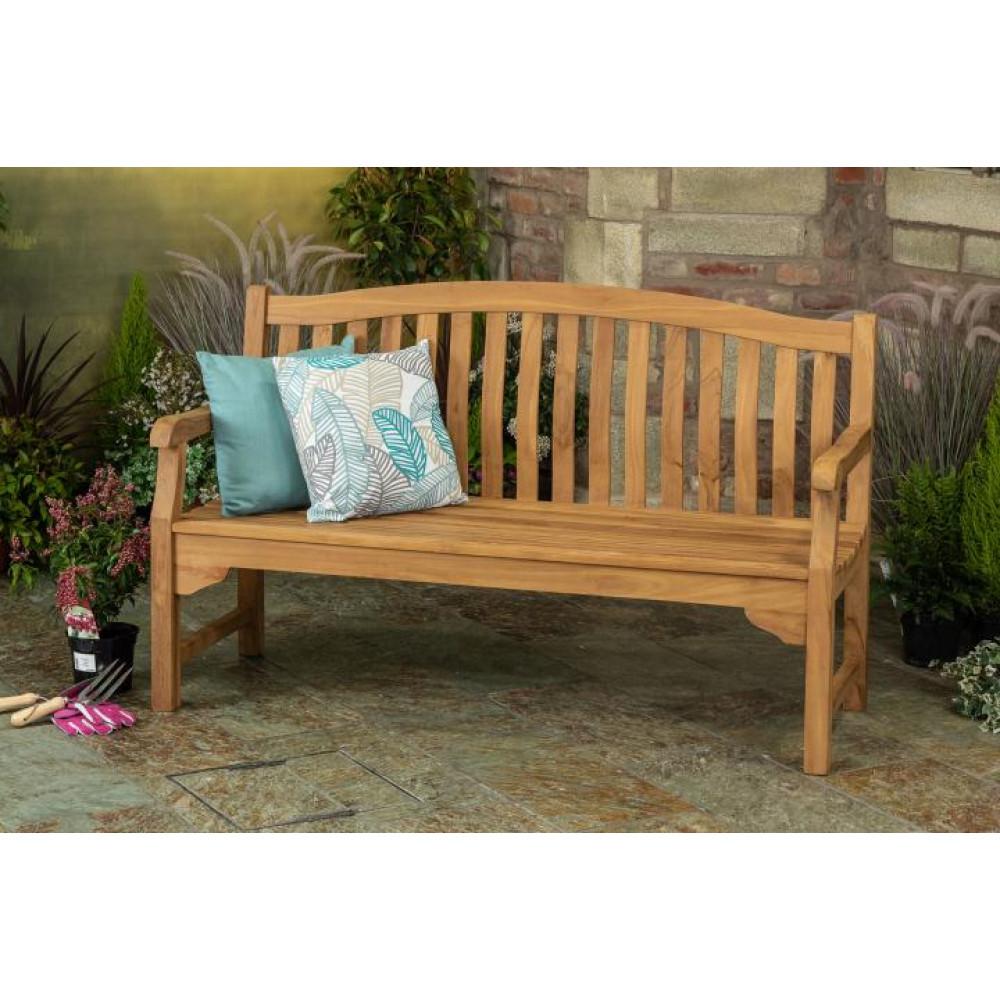 Norfolk Leisure Teak 5ft Kingsbury Hardwood 3 Seater Garden Bench