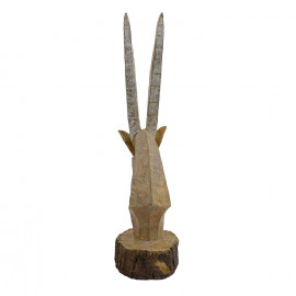 Oryx Head Carved Wood Effect