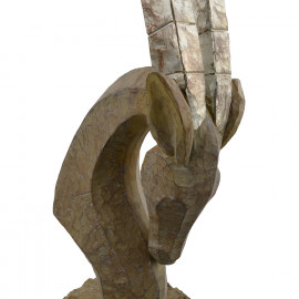 Oryx Head Carved Wood Effect