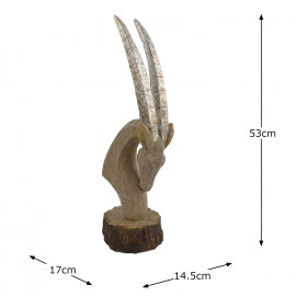 Oryx Head Carved Wood Effect