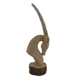 Oryx Head Carved Wood Effect