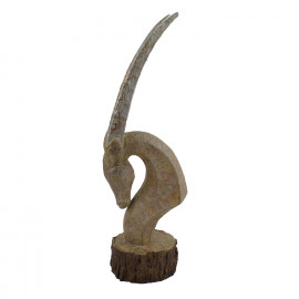 Oryx Head Carved Wood Effect