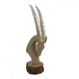 Oryx Head Carved Wood Effect