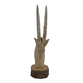 Oryx Head Carved Wood Effect
