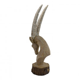 Oryx Head Carved Wood Effect