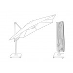 Oxford Premium Large Canti-Lever Parasol Cover 250cm