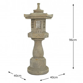Pagoda On Pedestal 96cm Weathered Dark Stone Effect