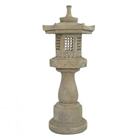 Pagoda On Pedestal 96cm Weathered Dark Stone Effect
