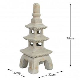 Pagoda Stack 79cm Weathered Light Stone Effect