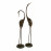 Pair of Contemporary Cranes – dark verdigris