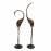Pair of Contemporary Cranes – dark verdigris