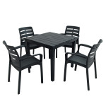 Roma Square Table with Siena Chair in Anthracite