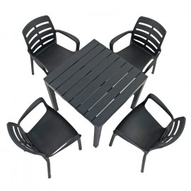 Roma Square Table with Siena Chair in Anthracite