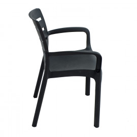 Roma Square Table with Siena Chair in Anthracite