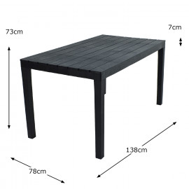 Roma Rectangular Table and Sicily Chairs in Anthracite