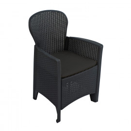 Roma Rectangular Table and Sicily Chairs in Anthracite