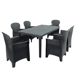 Salerno Rectangular Table in Anthracite