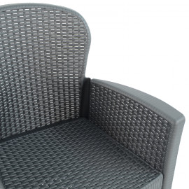 Salerno Square Table with Sicily Chairs in Anthracite