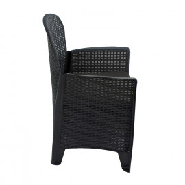 Salerno Square Table with Sicily Chairs in Anthracite