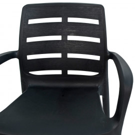 Salerno Square Table with Siena Chairs in Anthracite