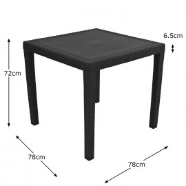 Salerno Square Table with Siena Chairs in Anthracite