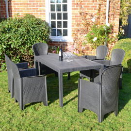 Salerno Table with Sicily Chairs in Anthracite