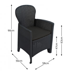 Salerno Table with Sicily Chairs in Anthracite