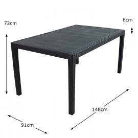 Salerno Table with Sicily Chairs in Anthracite