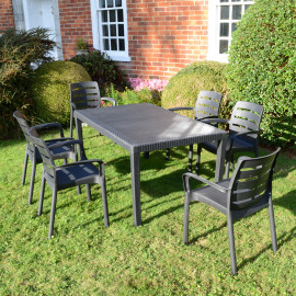 Salerno Table with Siena Chairs in Anthracite