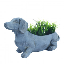 Sausage Dog Planter – blue iron effect