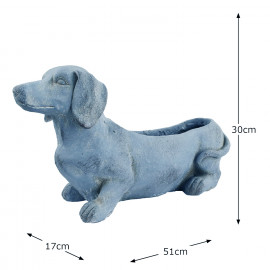 Sausage Dog Planter – blue iron effect