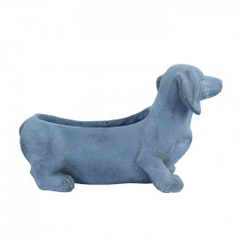 Sausage Dog Planter – blue iron effect