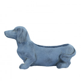 Sausage Dog Planter – blue iron effect