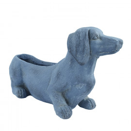 Sausage Dog Planter – blue iron effect